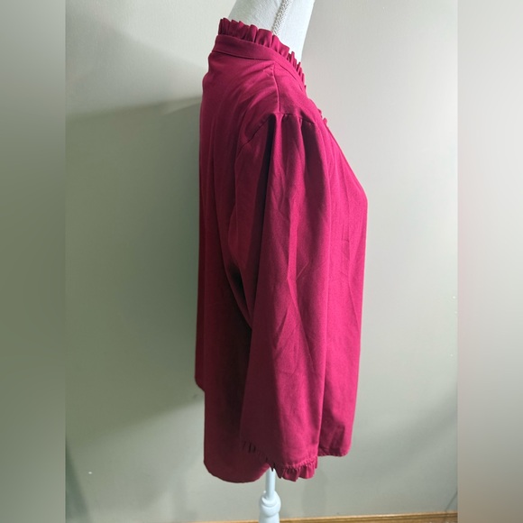 Riley & Rae Fuchsia Ruffle Blouse - Picture 2 of 8
